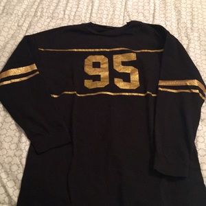 Topshop Black Glittering Long Sleeve Shirt